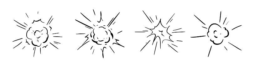Radial Explosion Vector Illustration Exploding Bursts Round Explosions ...