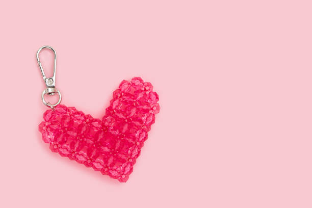 istock Keychain in a heart shape made from acrylic beads. 2157575254