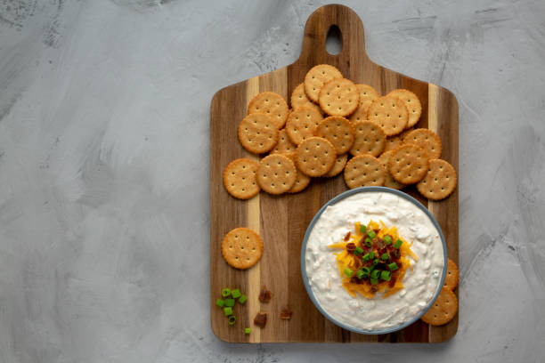 istock Homemade Crack Dip Appetizer in a Bowl, top view. Flat lay, overhead, from above. Copy space. 2157575780