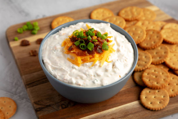istock Homemade Crack Dip Appetizer in a Bowl, side view. 2157575902