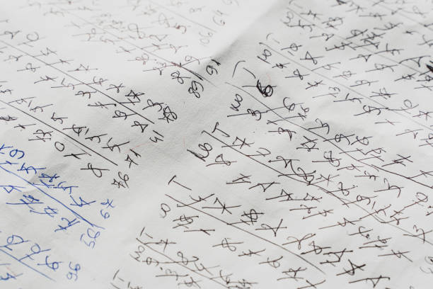 istock Handwritten Mathematical Calculations and Potential Cypher on Paper 2157579765