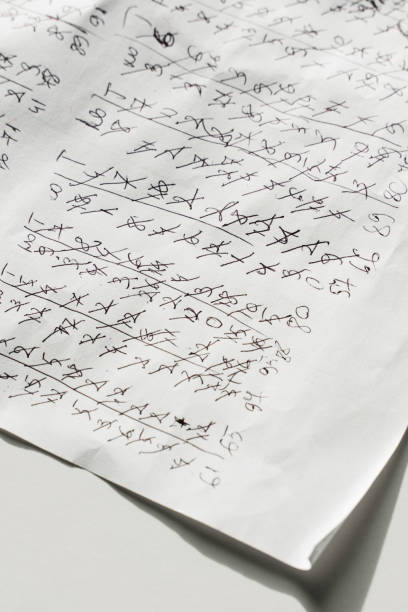 istock Handwritten Mathematical Calculations and Potential Cypher on Paper 2157580411