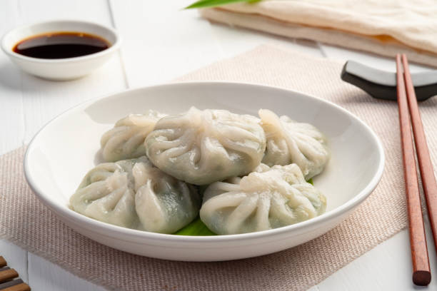 istock Chinese Chive Dumplings,Steamed Dumpling stuffed with Garlic Chives 2157582400