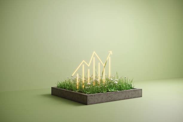 sustainable growth graph - hållbara resurser bildbanksfoton och bilder