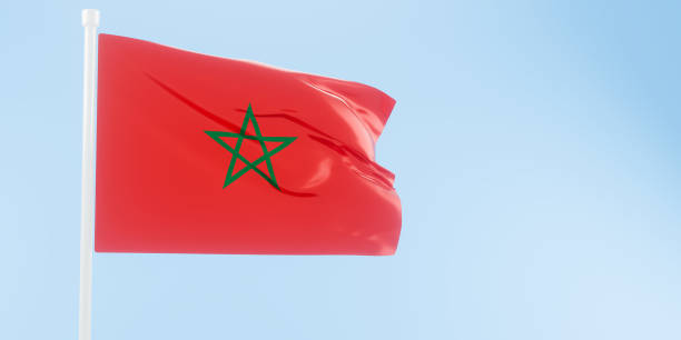 istock Morocco flag of silk-3D illustration. 3d render. 2157588710