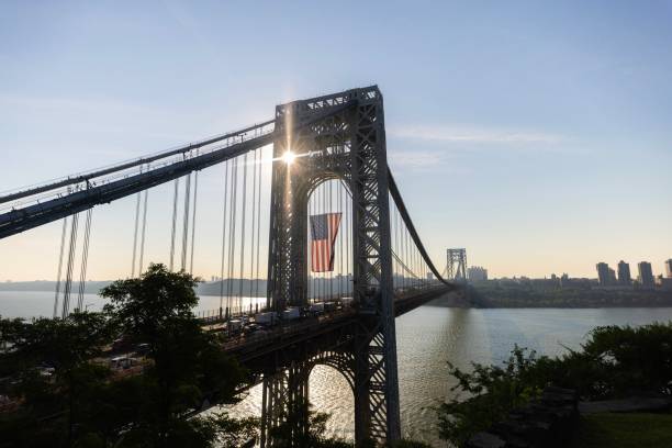 istock Flag Day - George Washington Bridge, New York 2157591044