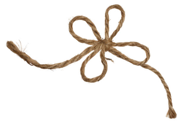 istock Brown jute rope tied in a bow on an isolated background 2157595401