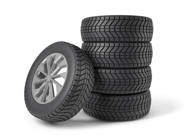 istock A stack of vehicle wheels and tires isolated from the white background 2157596413