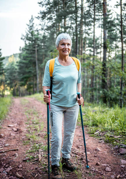 istock Senior woman on hiking 2157601361