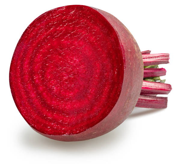 Red beetroot cross sectoin isolated on white background. File contains clipping path.