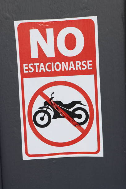 istock No parking sign in Spanish, motos 2157606950