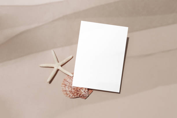 istock Beach themed card with starfish and seashell 2157611574