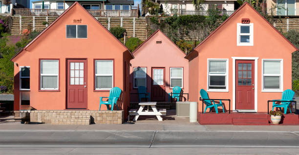 istock Pink Cottages Three on the Strand, Oceanside, CA 2157613052