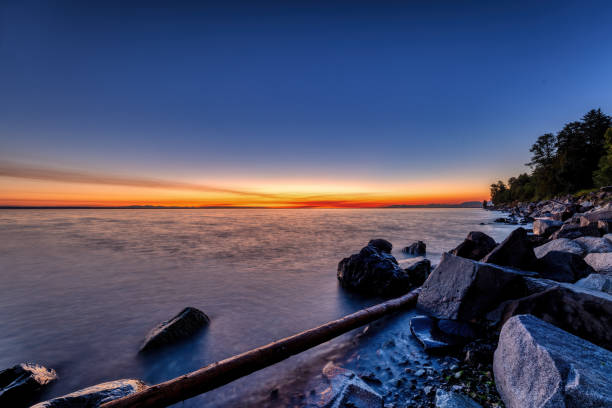 long  exposure of sunset view, Surrey, BC, Canada