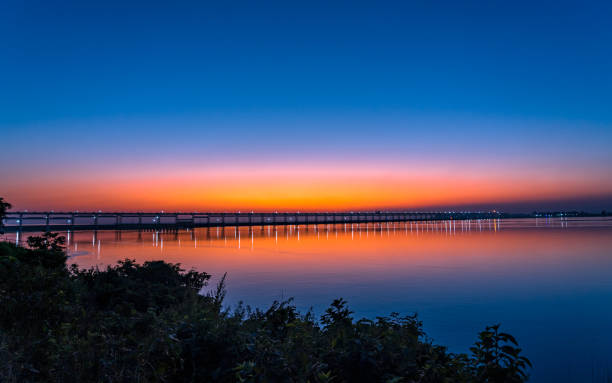 istock Gloomy Sunset over the river in Koshi 2157632365