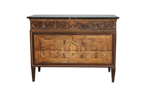 istock antique mid century brown drawer on white background 2157632549