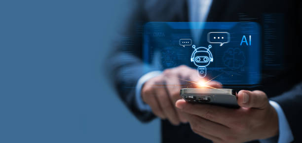 istock Businessmen use smartphones to work with AI applications to help optimize human work. 2157635448