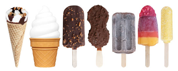 istock Collection set ice cream isolated on white background with clipping path 2157646305