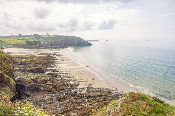 istock Sand beach in a rocky coast with a seascape view 2157651475