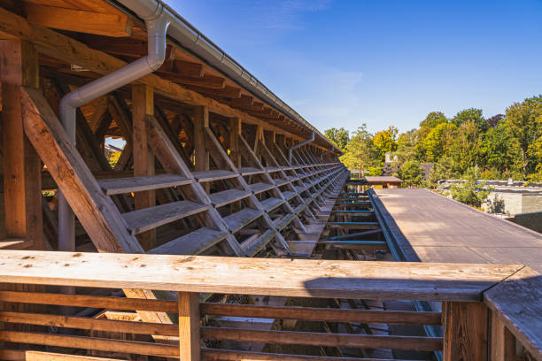 istock The construction of a wooden building. 2157652567