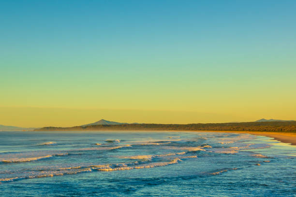 Waves roll in along the beaches of Swatell, NSW