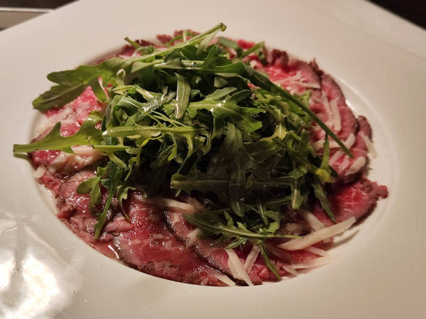 Beef carpaccio served in Phuket, Thailand.