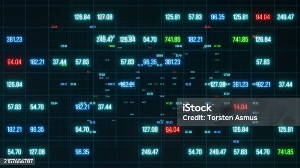 Different Illuminated Numbers In A Wire Frame Stock Illustration ...