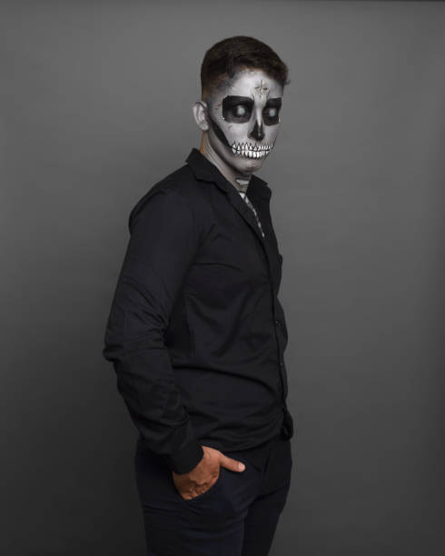 istock Man with catrin makeup. Studio portrait. Day of the Dead Celebration. 2157657749