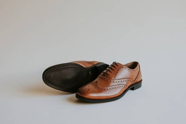 istock Brown men's leather derby shoes 2157659297