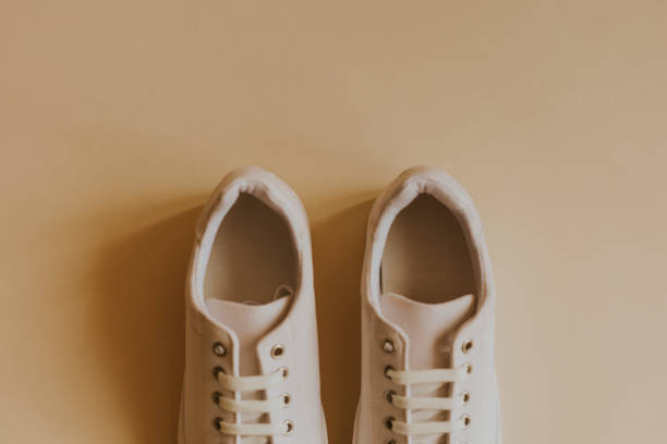 istock White women's canvas sneakers minimal fashion 2157659379