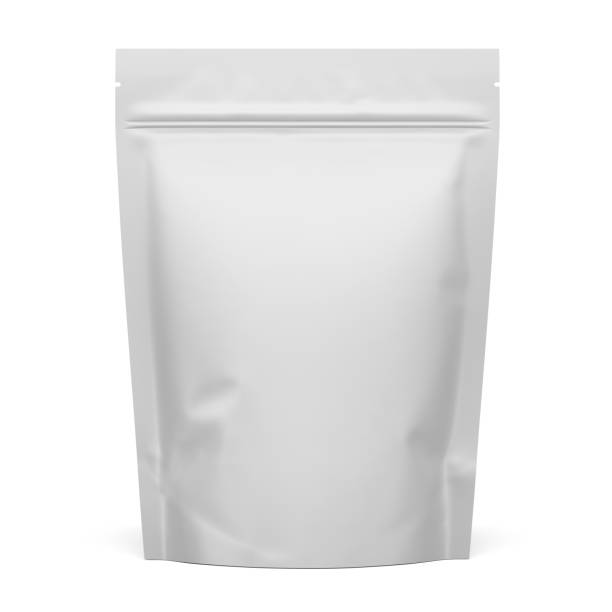 Stand Up Pouch Mockup 3D Rendering Isolated on White Background