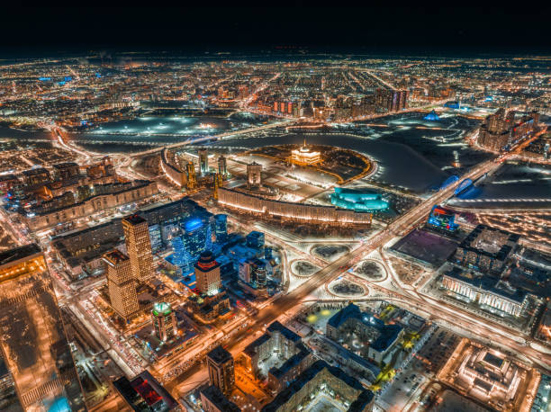 Astana Cityscape Night View