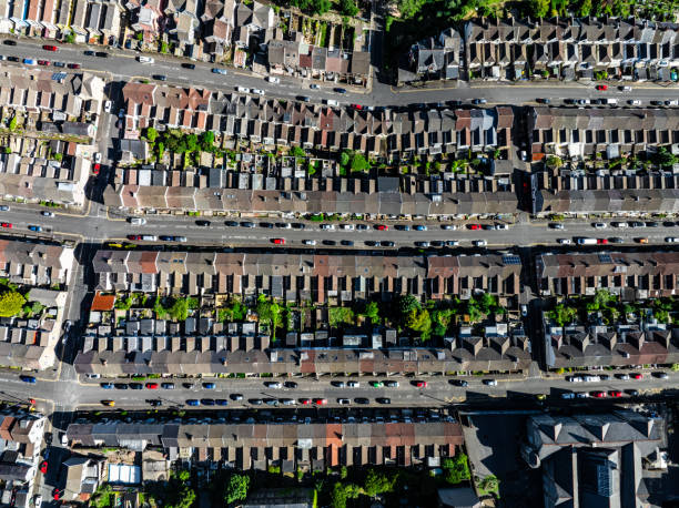 istock Drone view of British Terraced Housing 2157662072