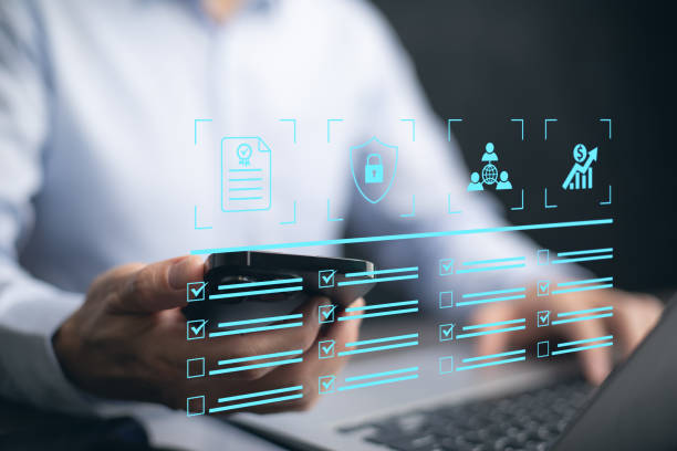 istock checklist and clipboard task documentation management, business people working laptop checklist questionnaire assessment form, online survey online exam Choosing the right answer in the exam 2157664767