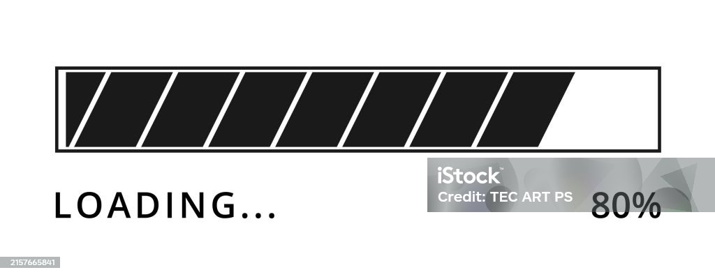 80s Loading Bar Loading Bar At 80 Stock Illustration - Download Image Now - Circle ...