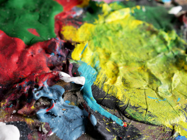istock close-up of a painter's paint palette 2157669878