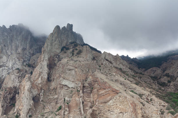 Mountain landscape. Majestic mountains in the clouds