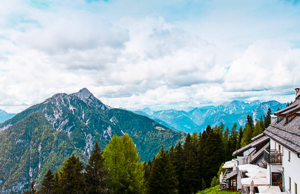 Monte Lussari, Italy, Tarvisio - Panoramic view of the Alps mountains