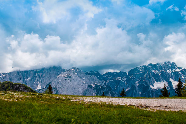 Monte Lussari, Italy, Tarvisio - Panoramic view of the Alps mountains