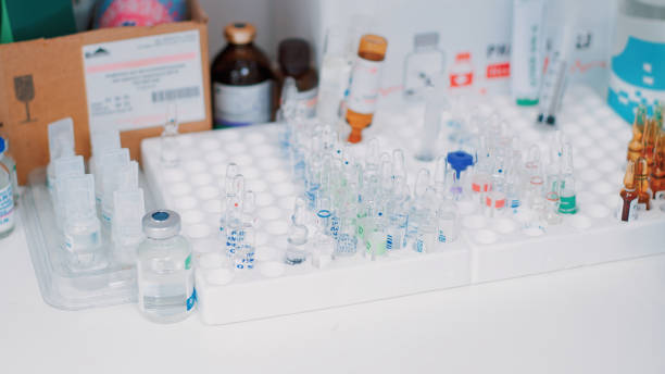 istock Full Frame of Medical Vials in Laboratoty 2157673650