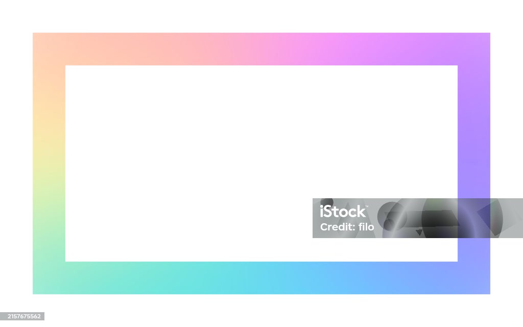Gradient Color Rectangular Frame Rectangle Rainbow Color Gradient Smooth Frame Background Stock ...