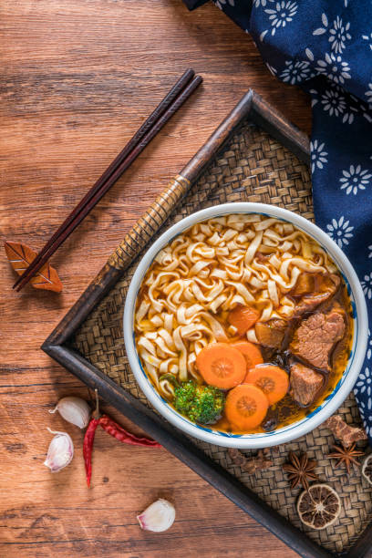 istock Braised Beef noodle soup in a tray 2157680032