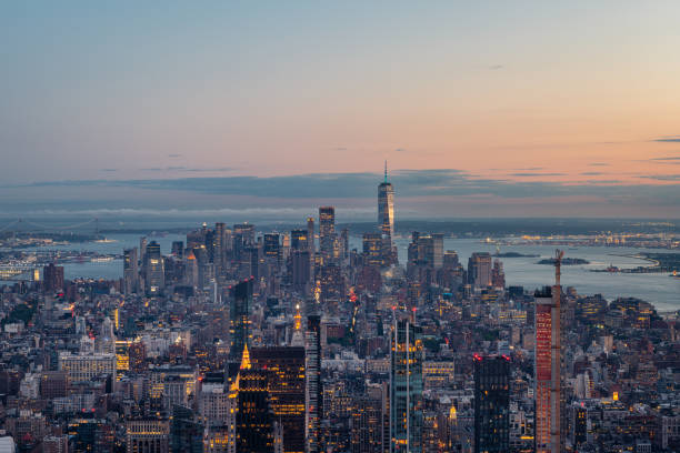 istock New York Lower Manhattan skyline at dusk 2157687817