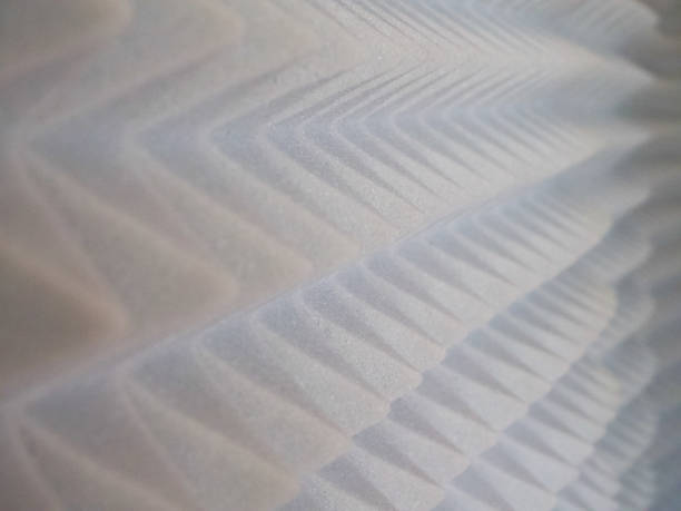 istock Echo Reduction Foam. Textured grey foam panels for soundproofing studios. 2157690105