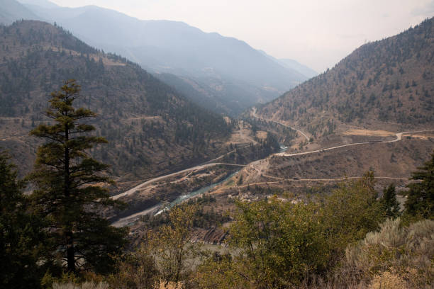 View of the mountains and river in Ashcroft, British Columbia. Canada.