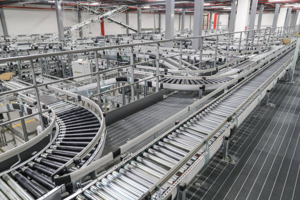 istock conveyor belt in a modern production line 2157696790