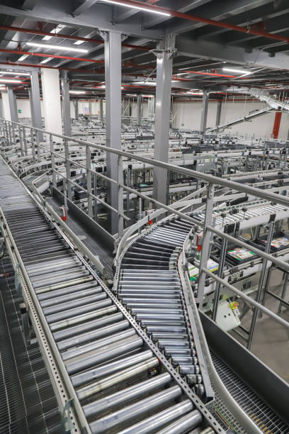 istock conveyor belt in a modern production line 2157696825