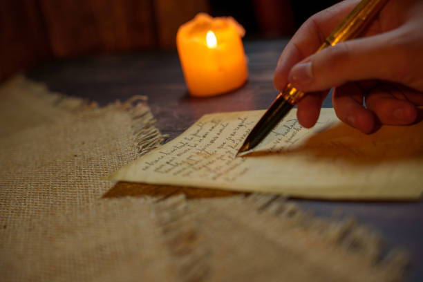 istock An antique envelope and a letter on the table 2157709831
