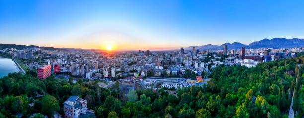 istock Tirana Cityscape at Sunset 2157713451