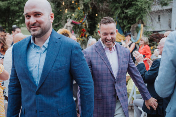 istock Excited gay couple after wedding ceremony 2157713655